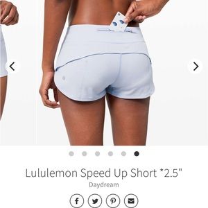 Lululemon speed up short 2.5 “ inseam, size 8